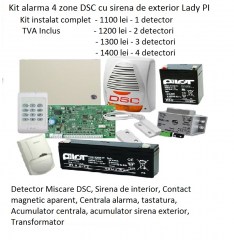 Kit alarma efractie DSC 4 zone 1 detector cu manopera sistem-antiefractie-dsc-4-detectori